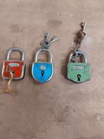 Cadenas BURG vintage - 3 pièces - avec clés, Antiquités & Art, Enlèvement