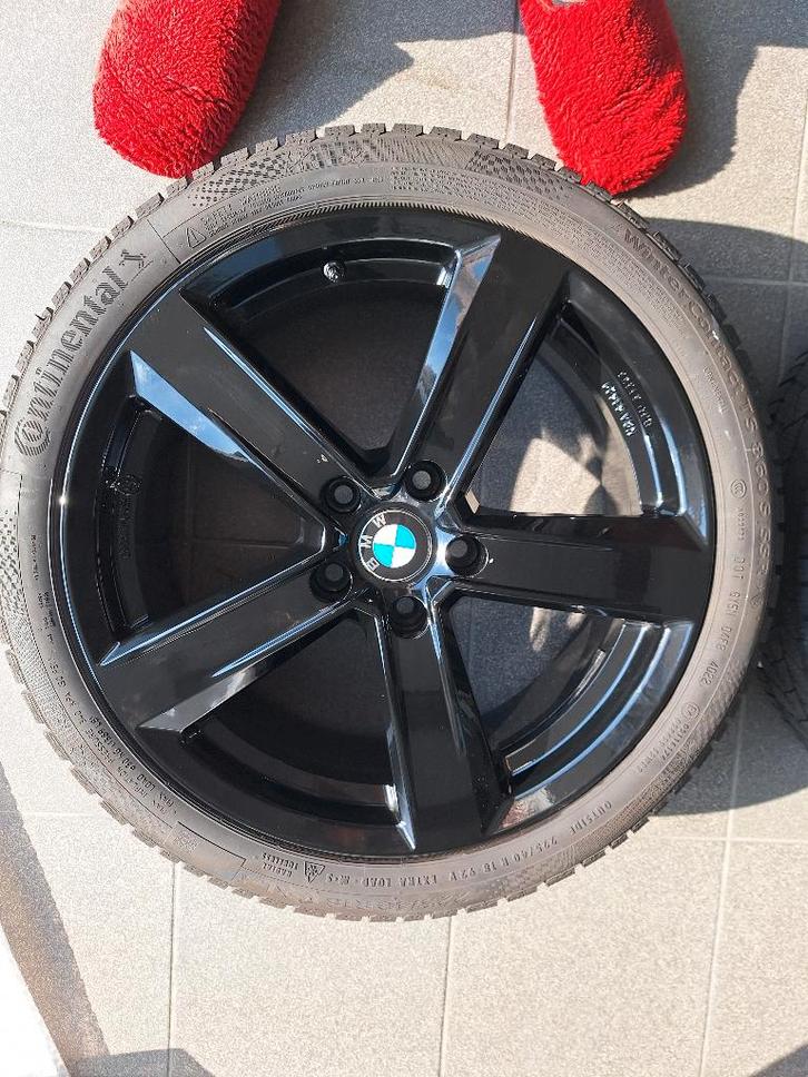 4 Winterbanden + velgen, Auto-onderdelen, Banden en Velgen, Banden en Velgen, Winterbanden, 18 inch, 225 mm, Personenwagen, Gebruikt