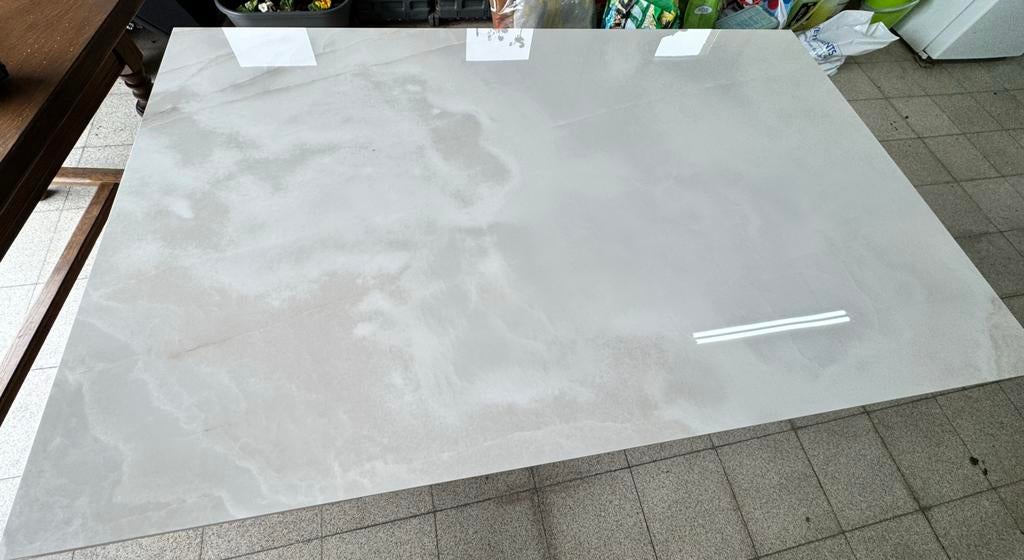 Table à manger extensible design en céramique Dome Deco, Maison & Meubles, 150 à 200 cm, Comme neuf, Enlèvement, Verre