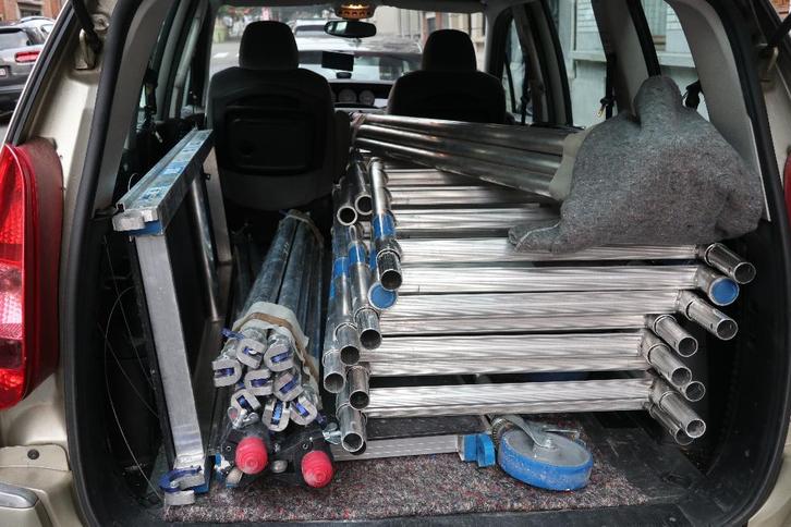 echaffaudage, Doe-het-zelf en Bouw, Steigers, Zo goed als nieuw, Rolsteiger of Kamersteiger, 5 meter of hoger, Ophalen