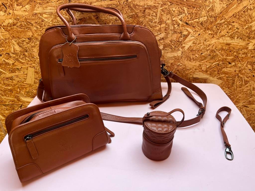 Luiertas First Cognac Leder, Enlèvement, Utilisé, Sac d'épaule