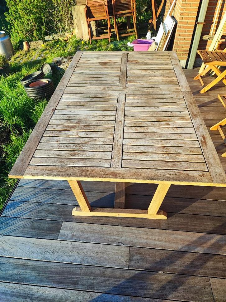 table jardin en bois exotique, Tuin en Terras, Tuintafels, Gebruikt, Rechthoekig, Teakhout, Ophalen
