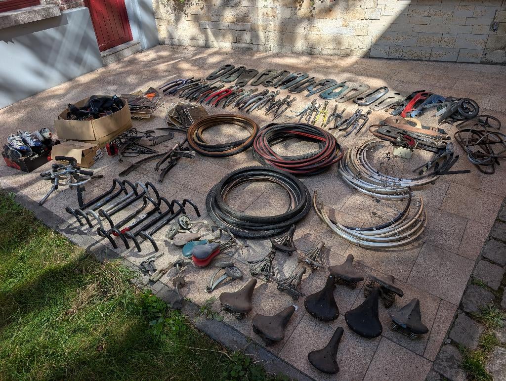 Lot met zeer veel vintage fietsonderdelen te koop, Ophalen, Gebruikt, Racefiets, Overige typen