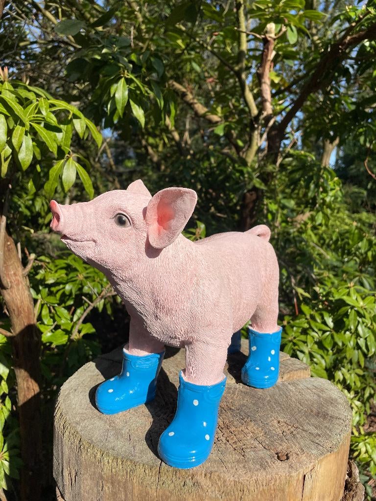 Bottes pour cochons debout, bleu, ferme, jardin, 25 cm, Jardin & Terrasse, Statues de jardin, Neuf, Animal, Synthétique, Enlèvement ou Envoi