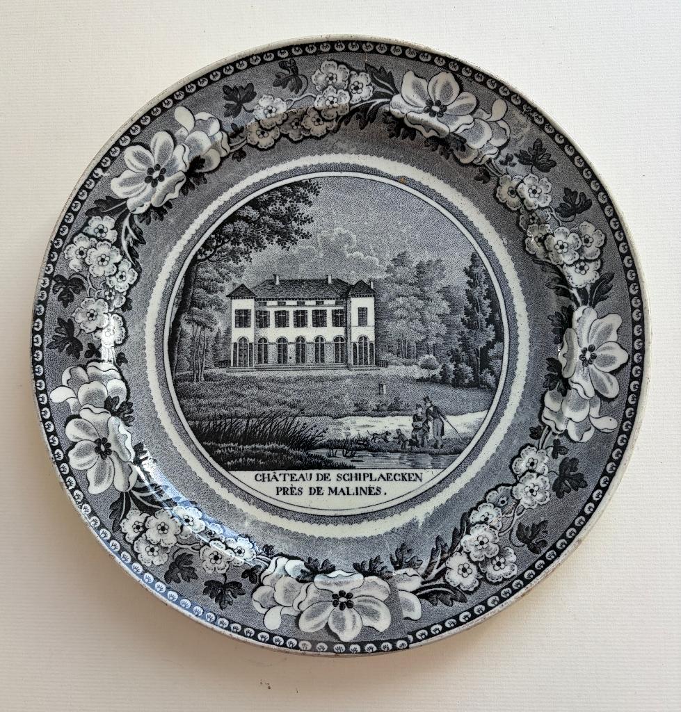 Château de SCHIPLAECKEN assiette P. J. BOCH 1823 faïence, Antiquités & Art, Envoi
