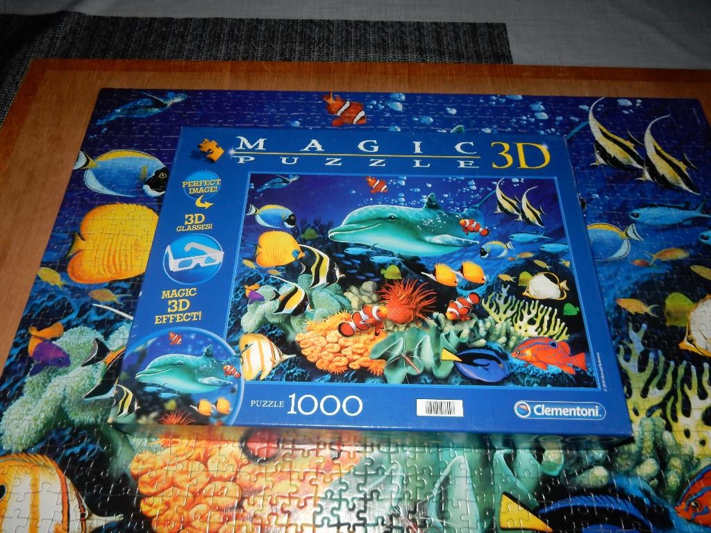 nr.723 - Puzzel: 3D dolphin reef - 1000 stukjes, Enlèvement ou Envoi, 500 à 1500 pièces, Puzzle