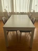 Uitschuifbare witte eettafel, Ophalen, Gebruikt, Vijf personen of meer, Rechthoekig