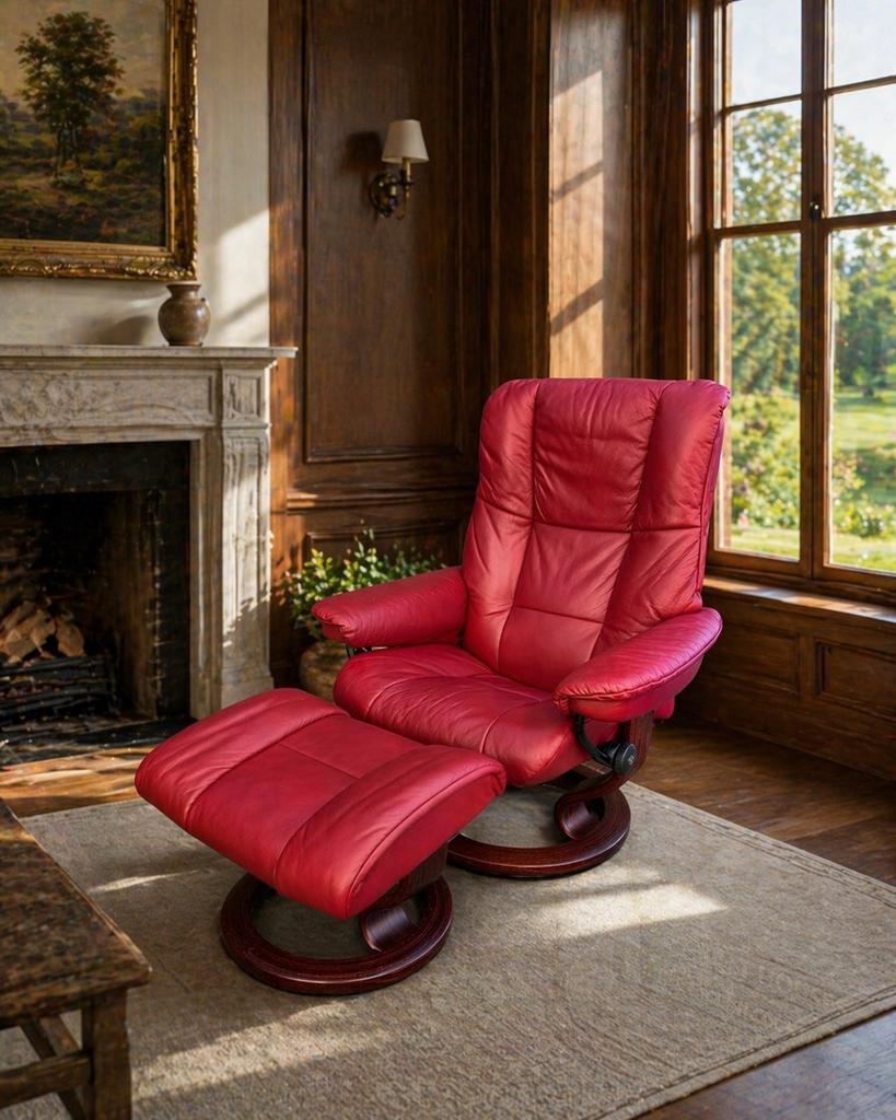 Schitterende Stressless Mayfair Relaxfauteuil & hocker, Huis en Inrichting, Zetels | Zetels, Leer, Ophalen of Verzenden