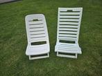 Deux sièges rabattables en plastique blancs-Ils sont légers, Caravanes & Camping, Enlèvement, Chaise de camping