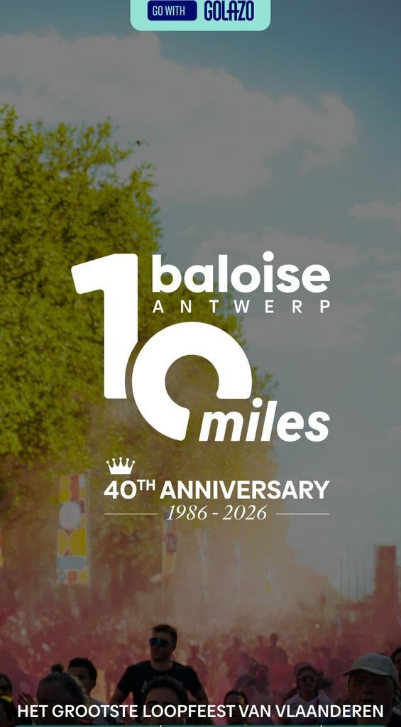 Ticket Antwerp Baloise 10 miles Wave 8 - 26 april '26