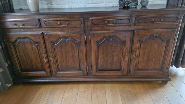 Frans eiken meubelen in zeer nette staat, Huis en Inrichting, Complete eetkamers, Zo goed als nieuw, 4 tot 6 stoelen, Ophalen