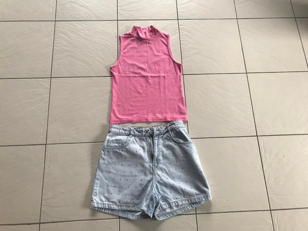 Voor de Camille fans : glasdal + short + topje., Collections, Vêtements & Patrons, Enlèvement, Comme neuf