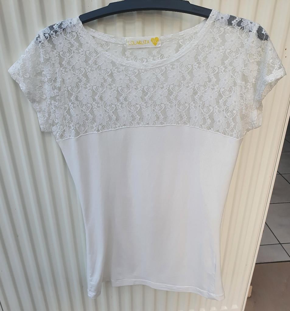Witte blouse met kant van Lola Liza maat XXS, Kleding | Dames, Lola & Liza, Wit, Ophalen of Verzenden, Maat 34 (XS) of kleiner