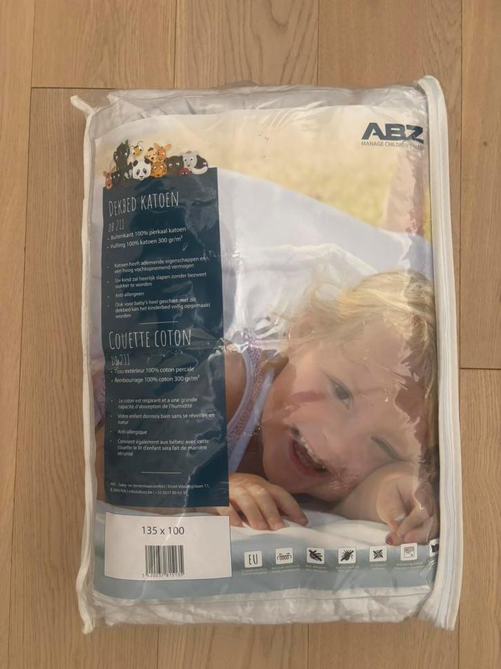 Donsdeken ABZ 100 x 135, Maison & Meubles, Chambre à coucher | Linge de lit, Utilisé, Couverture ou Couette, Une personne, Blanc