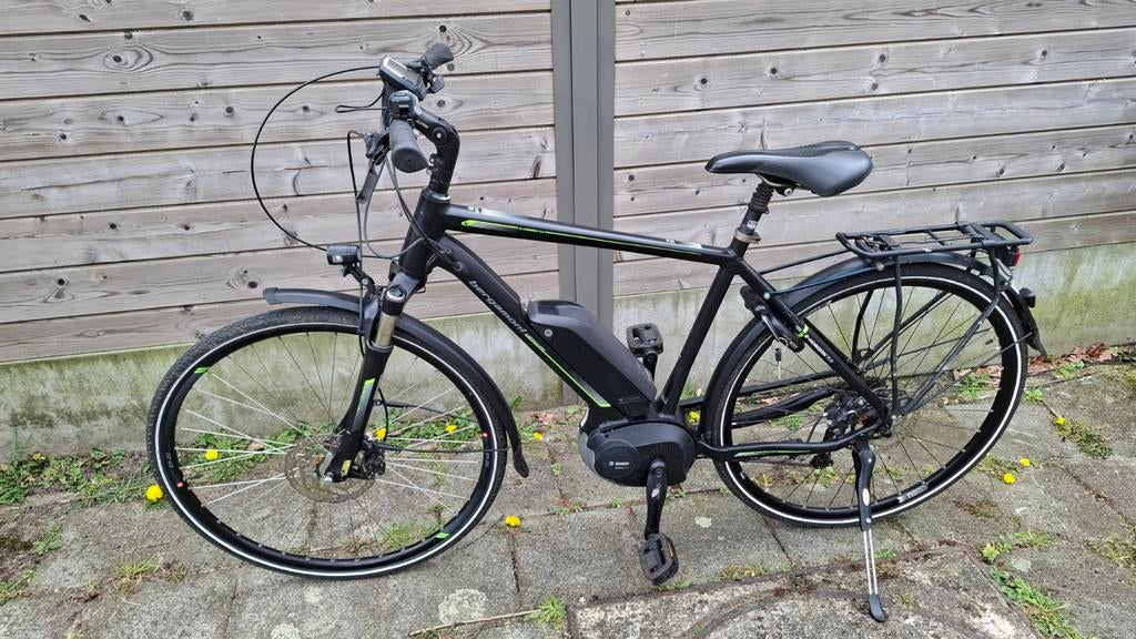 Elektrische jongens kleinere herenfiets maat 52 schijfrem, Autres marques, 51 à 55 cm, 50 km par batterie ou plus, Comme neuf