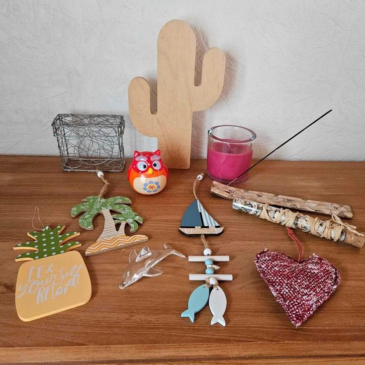 Lot de plusieurs décos maison hibou bougie cactus coeur, Maison & Meubles, Accessoires pour la Maison | Autre, Comme neuf, Enlèvement ou Envoi