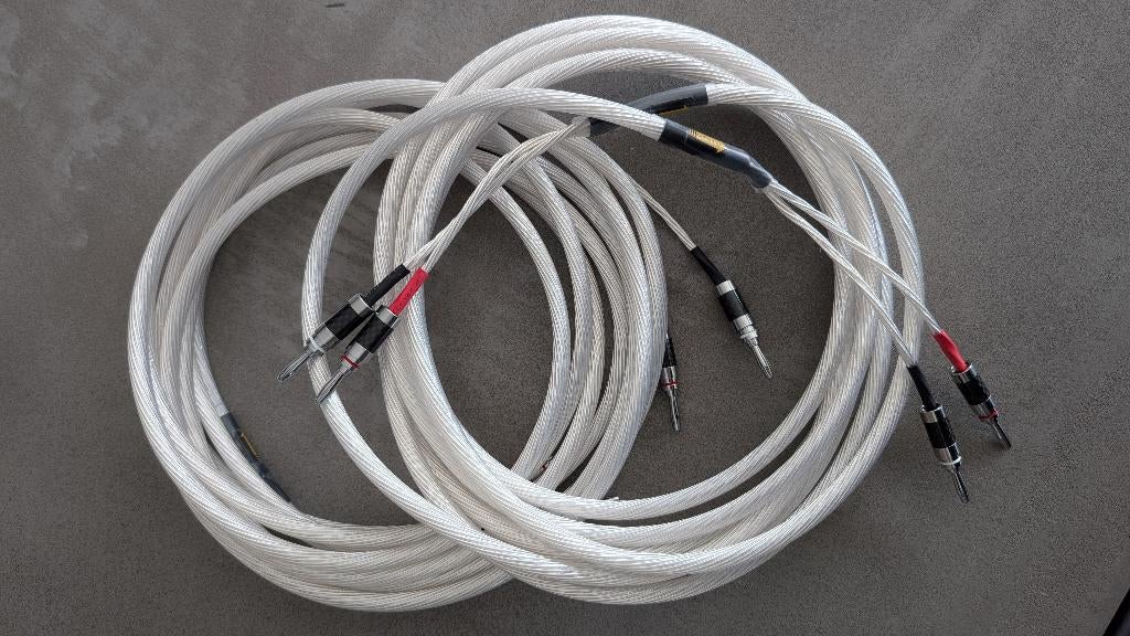 Câbles enceintes - Cuivre 7N OCC 5M, Enlèvement ou Envoi, Comme neuf, 5 à 10 mètres, Câble de haut-parleur