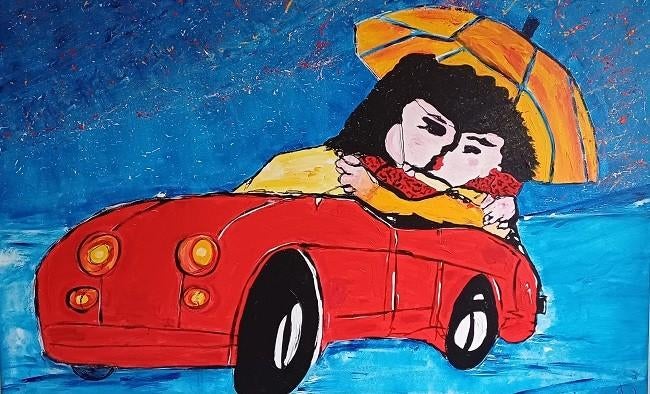 GROOT CANVAS DOEK IN STIJL VAN HERMAN BROOD, Ophalen of Verzenden