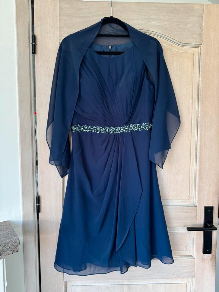 Cocktailjurk Mascara (blauw), Kleding | Dames, Gelegenheidskleding, Zo goed als nieuw, Cocktailjurk, Maat 42/44 (L), Blauw, Ophalen of Verzenden
