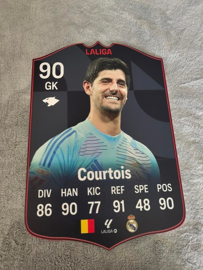 Voetbalkaartje (37cmx25cm) - Thibaut Courtois / Real Madrid, Ophalen, Zo goed als nieuw, Plaatje