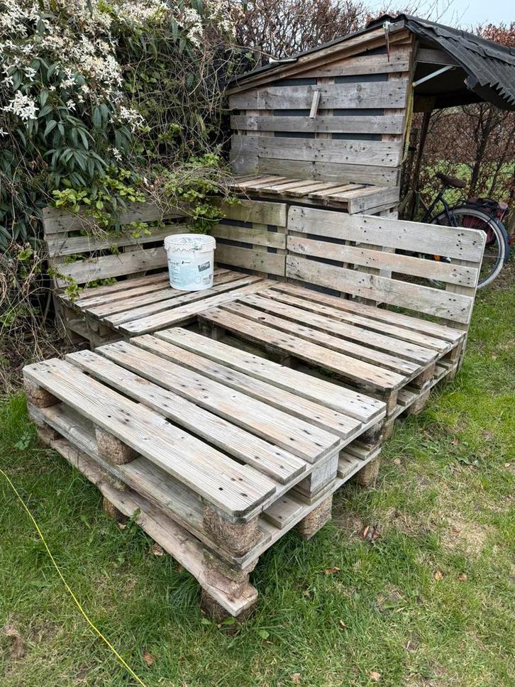Palletten gratis mee te nemen, Tuin en Terras, Tuinbanken, Gebruikt, Ophalen