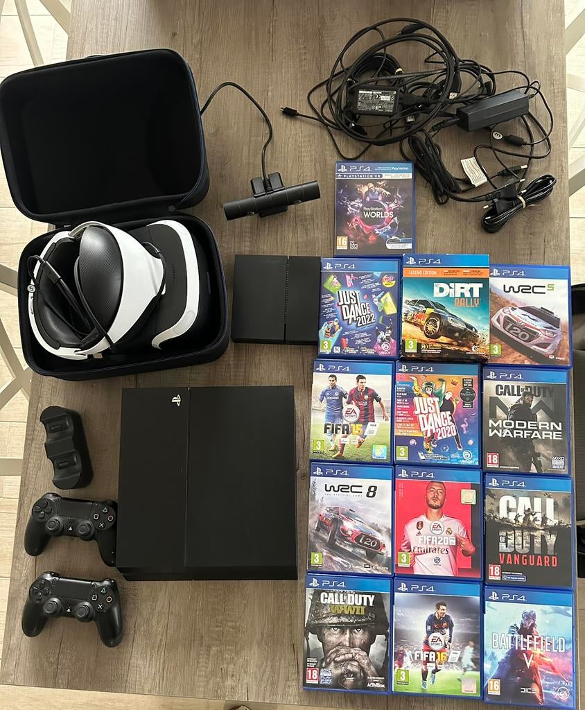 Ps4 + VR + camera + 2 controllers + games, Ophalen, Met 2 controllers, Original, Gebruikt