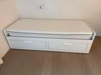 Ikea BRIMNES Bedbank met 2 lades en 2 matrassen wit, 80x200, Enlèvement, Comme neuf