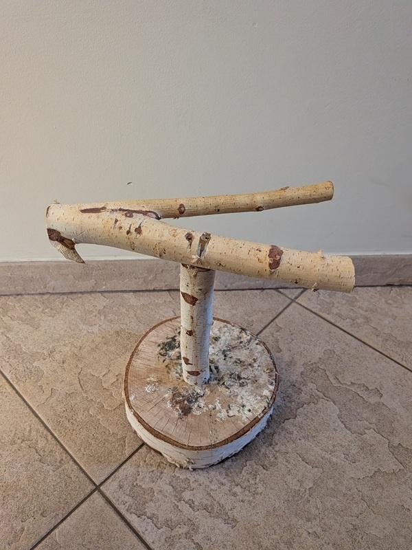 animaux : grand perchoir à oiseaux en bois de bouleau, Ophalen, Gebruikt