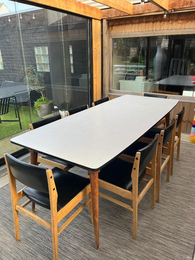 Tafel+ 8 stoelen, Enlèvement, Utilisé, 50 à 100 cm, Autres formes