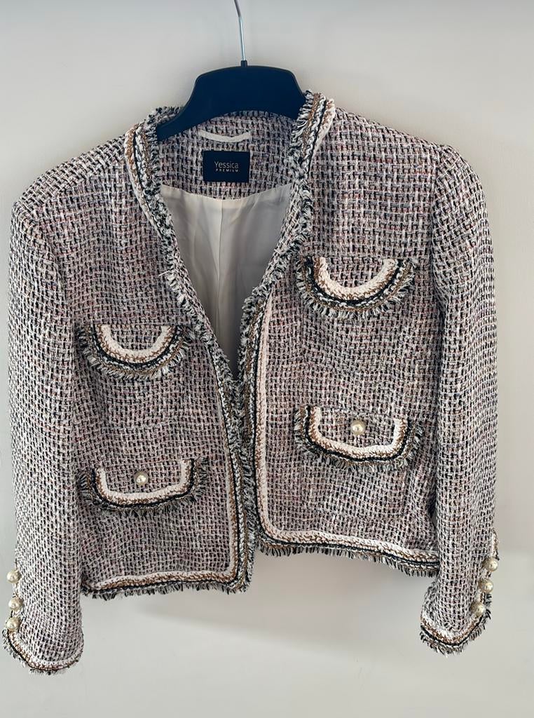 Yessica Premium boucle tweed jacket size 46 (FR 48), Enlèvement ou Envoi, Comme neuf