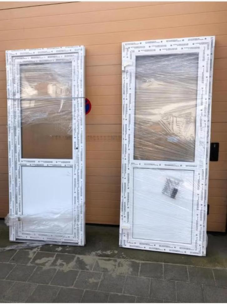 pvc buitendeur kunststof 2/3 glas, Doe-het-zelf en Bouw, Deuren en Vliegenramen, Gebruikt, Buitendeur, Glas, Ophalen
