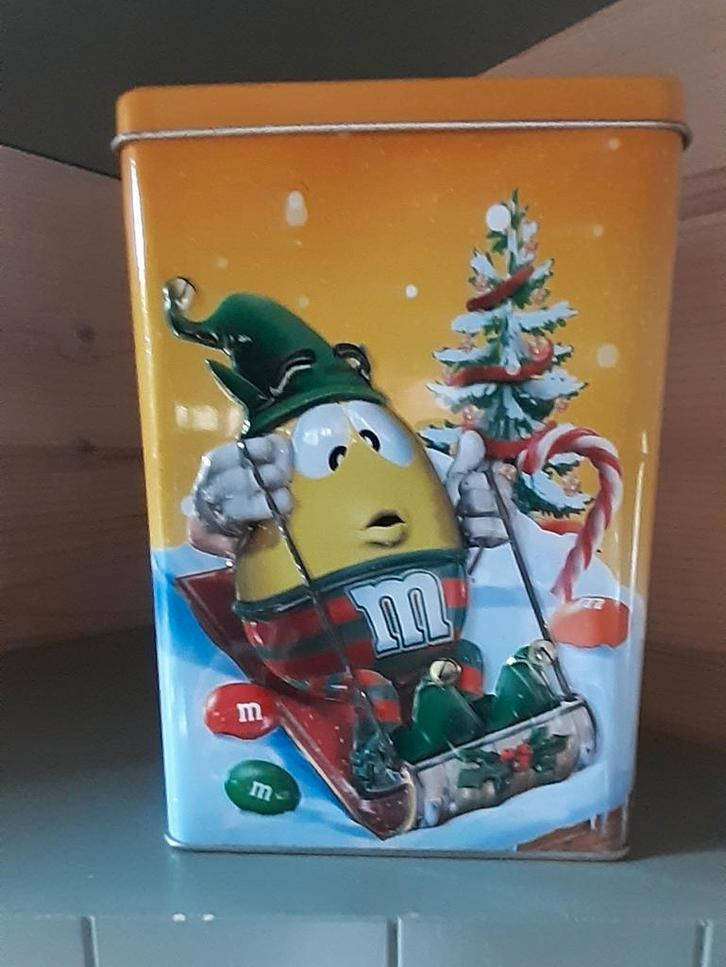 M&M voorraaddoos/bewaardoos, Verzamelen, Blikken, Gebruikt, Ophalen of Verzenden