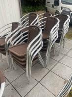 30 terras stoelen, Tuin en Terras, Ophalen, Gebruikt, Aluminium, Stapelbaar