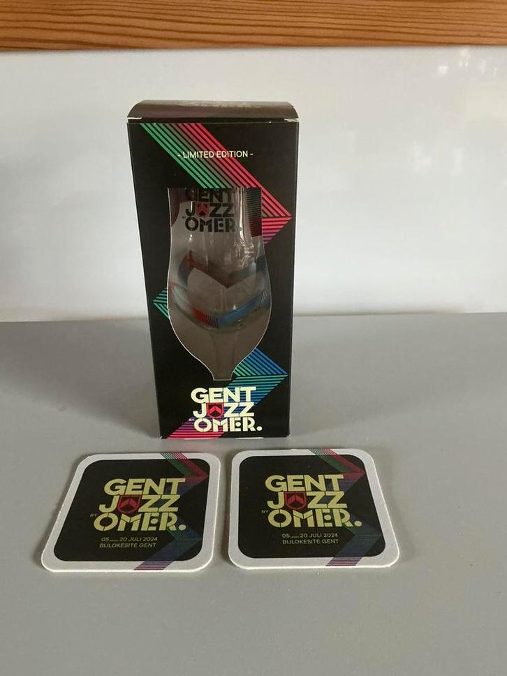 Omer glas jazz Gent 2024 nieuw in originele doos ., Verzamelen, Biermerken, Ophalen