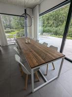 Eettafel steigerhout 320 X 90, Huis en Inrichting, Tafels | Eettafels, Ophalen of Verzenden, Zo goed als nieuw