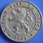 BELGIË: Variant 5 CENTIMES 1901 Frans KM 44 Var. Lijn in d, Postzegels en Munten, Munten | België, Verzenden, Overig, Losse munt