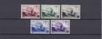 N466/470 MNH-serie van King Leopold III vlieger uit 1938., Postzegels en Munten, Postzegels | Europa | België, Staatshoofden, Ophalen of Verzenden