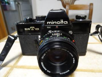 minolta srt 101+objectif, Enlèvement ou Envoi, Utilisé, Reflex miroir, Minolta