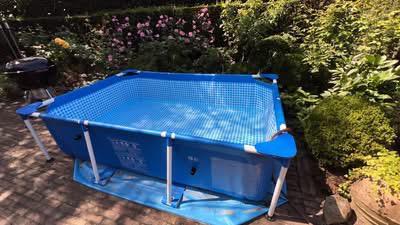 Intel zwembadje 2,2x1,5x06 m te koop in perfecte staat, Tuin en Terras, Zwembaden, Zo goed als nieuw, Opzetzwembad, Minder dan 80 cm
