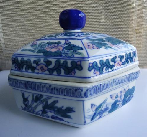 Couvercle de casserole hexagonal en porcelaine Chinese Vinta, Antiquités & Art, Antiquités | Porcelaine, Enlèvement ou Envoi
