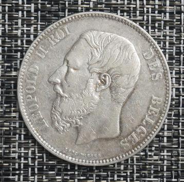 5 Francs Belgique 1867 F.  Leopold 2