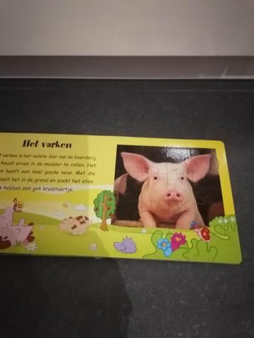 leuk (voor)leesboek met 5 dierenpuzzels beschikbaar voor biedingen