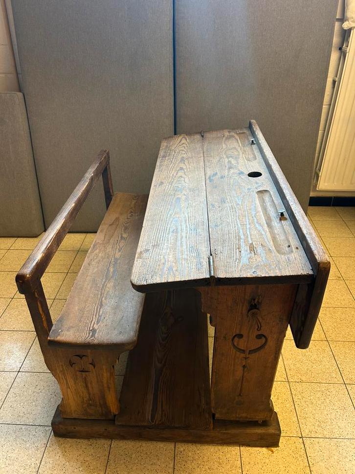 Authentieke oude schoolbank, Antiek en Kunst, Antiek | Meubels | Kasten, Ophalen