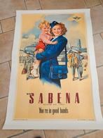 SABENA stewardess originele affiche ca 1948, Comme neuf, Enlèvement ou Envoi
