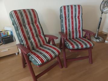 chaises de jardin réglables avec coussin