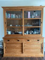 teak vitrinekast-buffetkast, Huis en Inrichting, Kasten | Buffetkasten, Ophalen, Gebruikt, 200 cm of meer, 150 tot 200 cm