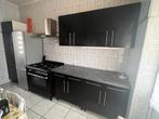 Meubles de cuisine noirs avec plan de travail, Huis en Inrichting, Keuken | Complete keukens, Ophalen, Zo goed als nieuw, Grijs