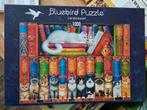 Puzzle 1000 p. Cat Bookshelf, Hobby en Vrije tijd, Denksport en Puzzels, Legpuzzel, Ophalen