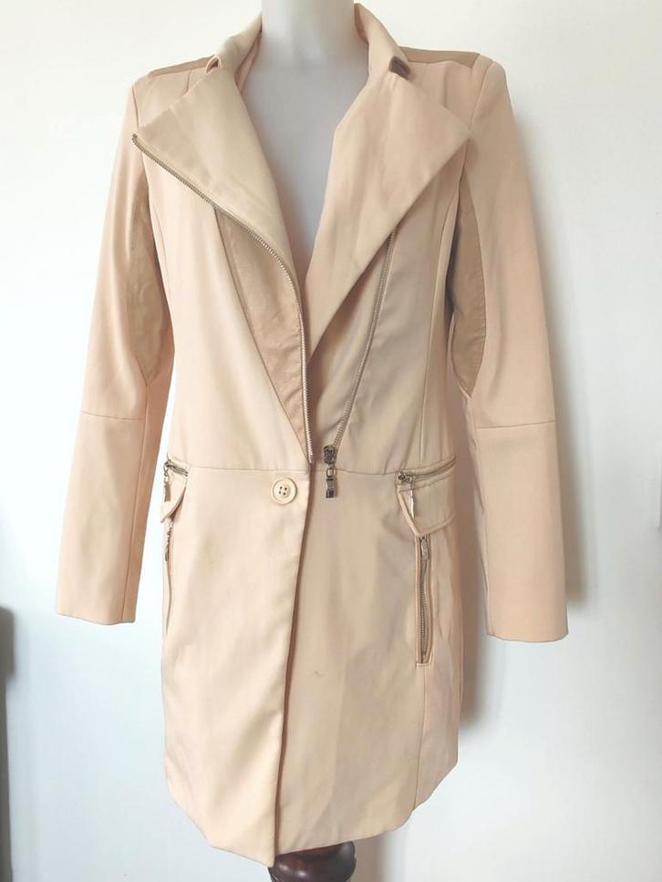 Vintage getailleerde jas van twee materialen, maat M, Kleding | Dames, Jassen | Zomer, Zo goed als nieuw, Ophalen of Verzenden