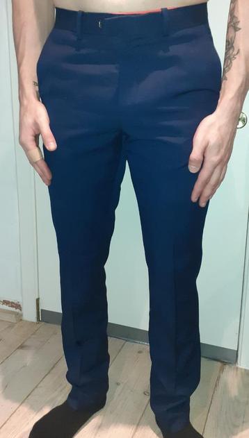 broek heren donkerblauw kostuum H&M Slim fit EU 46